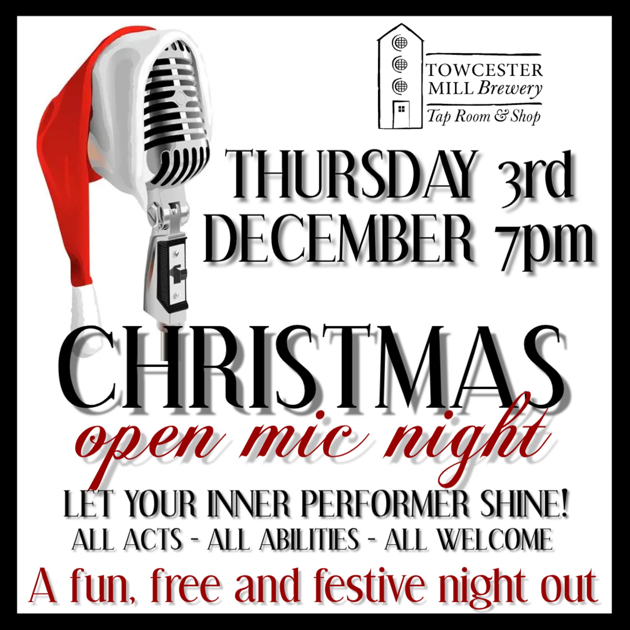 Thurs 3 Dec - Christmas Open Mic