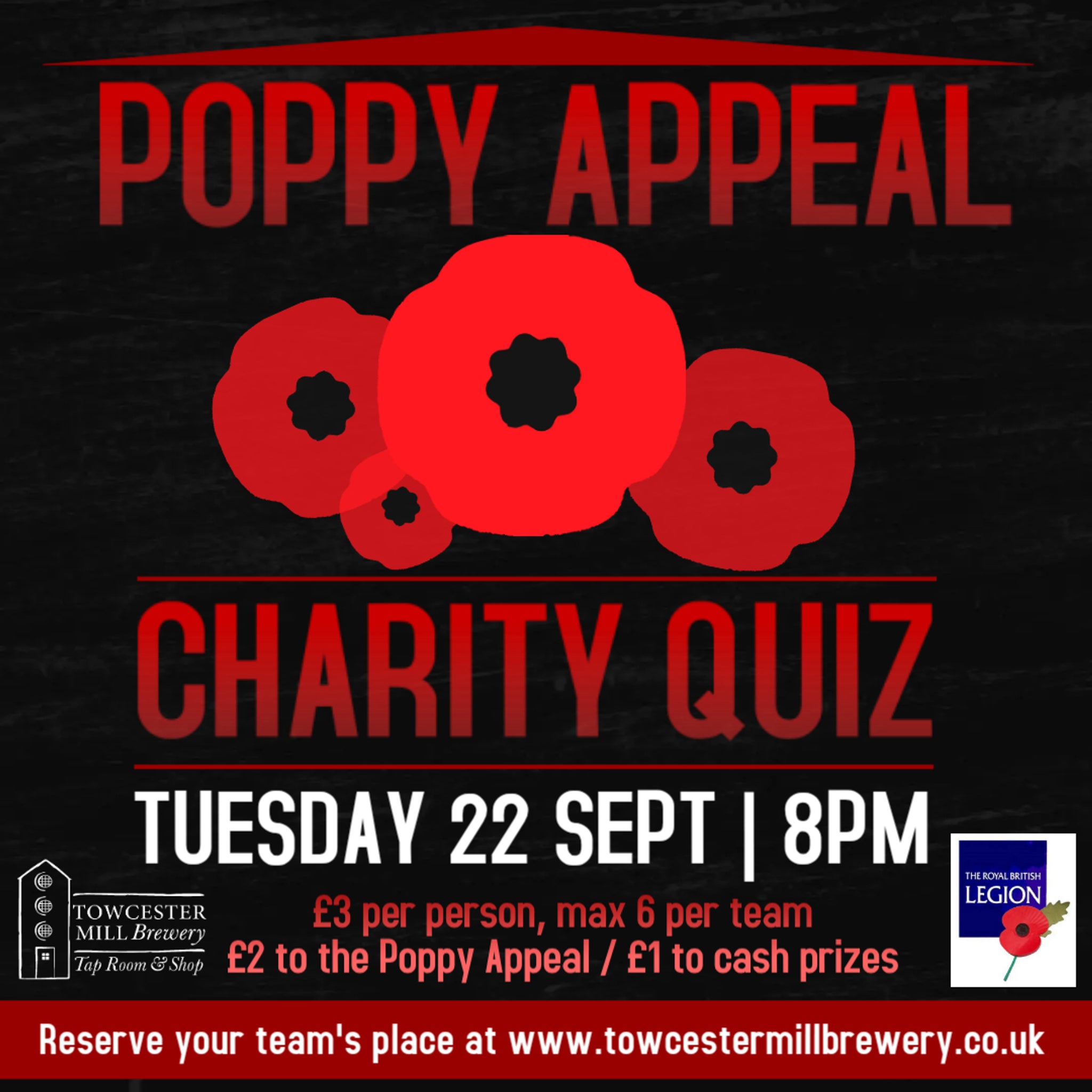 Tues 22 Sept - Poppy Appeal Quiz Night